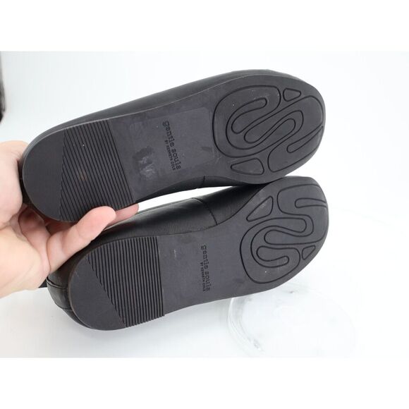 Gentle Souls Marilyn Ballet Flats Womens 7 Black Leather Slip on Bow Shoes - Picture 4 of 11